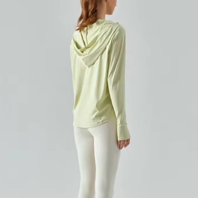 Outdoor Loose Ice Silk Cool Feeling UV Protection Breathable Speed Dry Hooded Sunscreen Clothing 