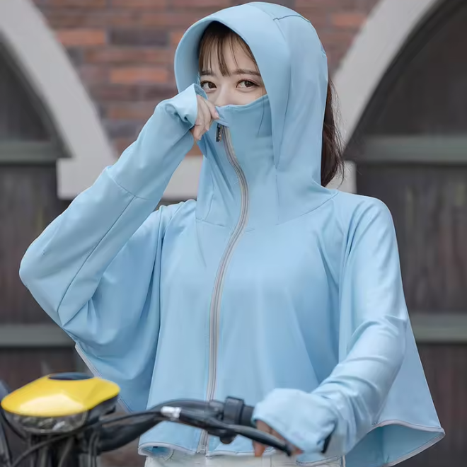 UPF 50+ Long Sleeve Hoodie Outdoor Activities Cool Sun Protection Clothing