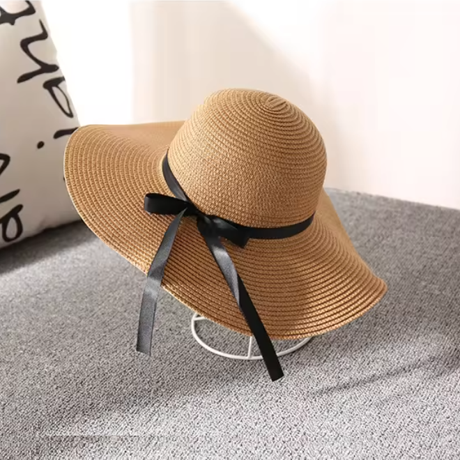 Beach Sun Straw Broad Brim Bowknot Hats