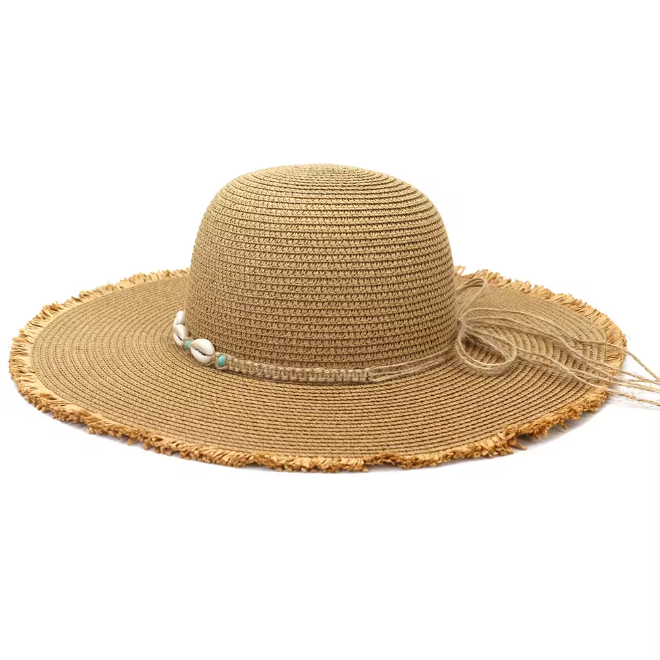 Wide Brim Shell Beads Beach Sun Hats
