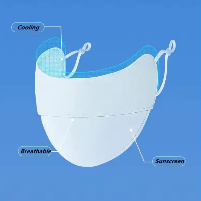 UPF50 Full Face Sunscreen Mask For Summer Outdoor Activities