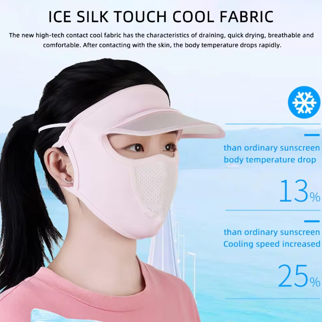 Sunscreen Veil Summer Ice Silk Mask UV Protection Mask With A Hat