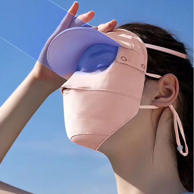 UV Protection Detachable Brim Full Face Sun Protection Mask