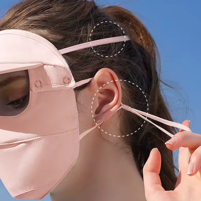 UV Protection Detachable Brim Full Face Sun Protection Mask