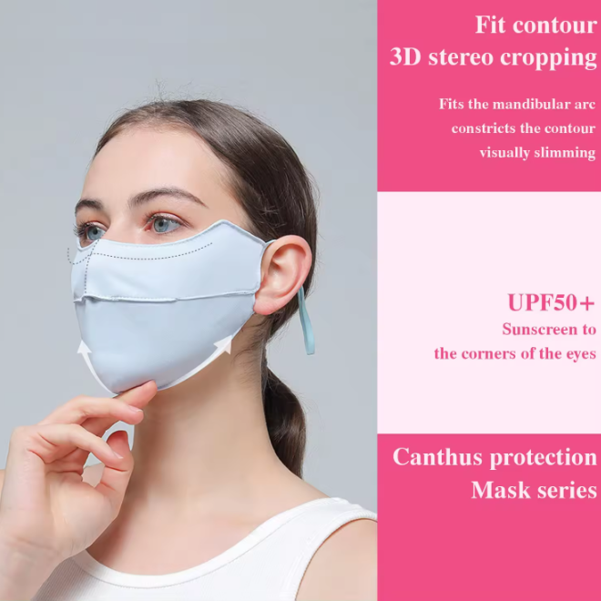 UPF50+ Thin UV Protection 3D Stereoscopic Summer Face Sunscreen Mask