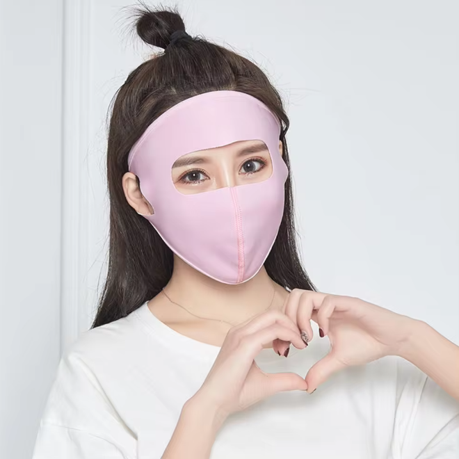 Breathable Full Face Ice Silk Sunscreen Mask