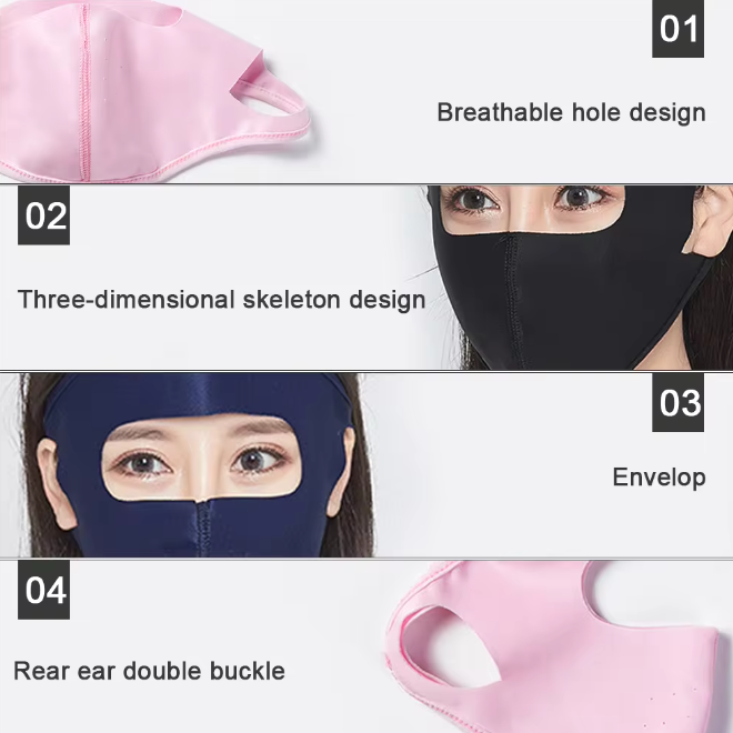 Breathable Full Face Ice Silk Sunscreen Mask