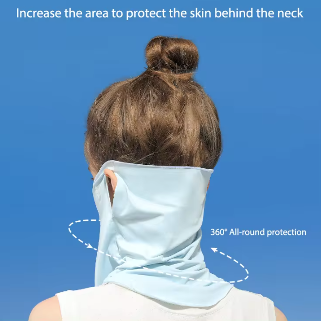 Ice Silk Sunscreen Summer Outdoor Full Face Scarf Veil Mask