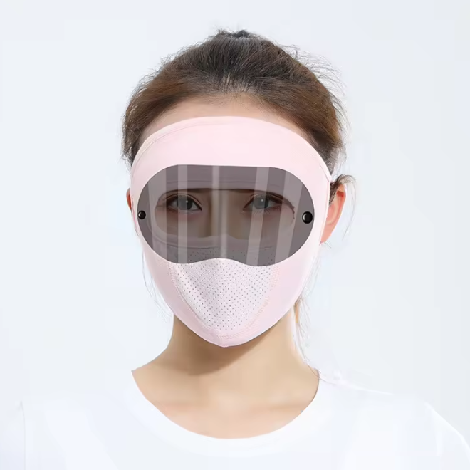 Sunscreen Full Face UV Protection Mask with Glasses Dustproof