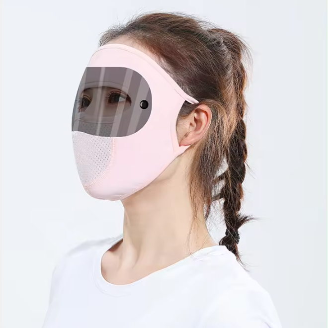 Sunscreen Full Face UV Protection Mask with Glasses Dustproof