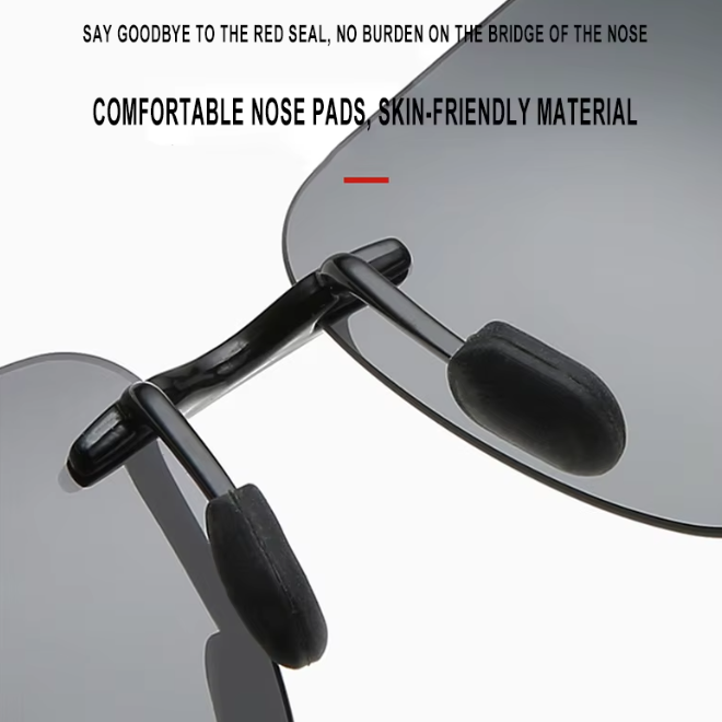 Rimless Mens Ultralight Polarized Mirror Lenses Sunglasses