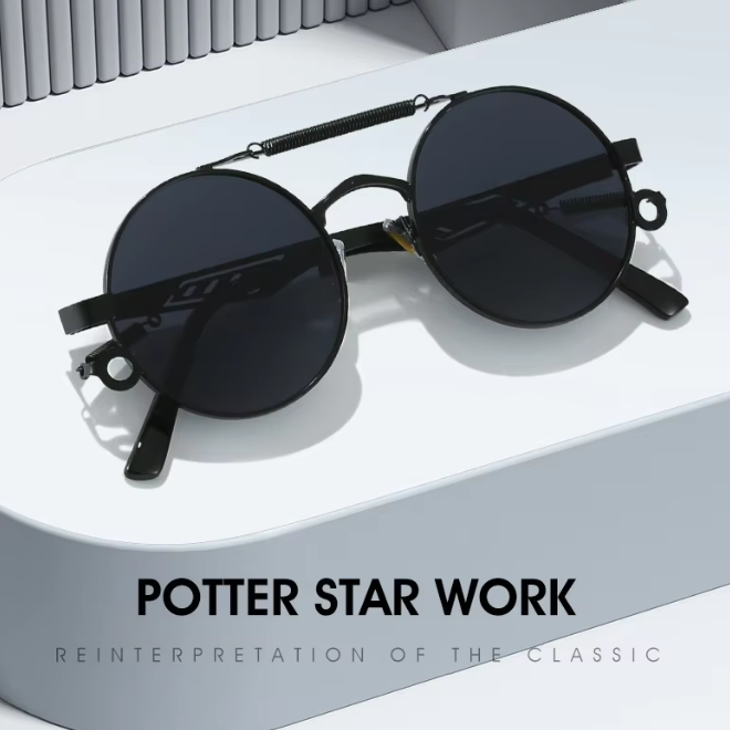 Round Metal Frame Punk Sunglasses