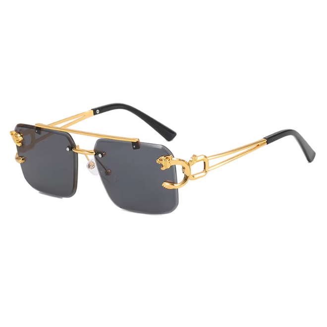 Leopard Head Frame Rimless Sunglasses