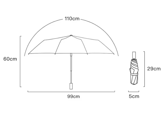 Women Wood Handle Summer Gradient Titanium Silver Coating Rainy Sun Umbrellas