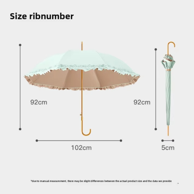 Dual Use Anti UV Sunshade Umbrella with Glue Color Lace