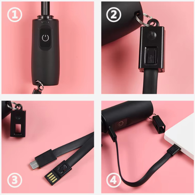 USB Charging Fan Manual Open and Close Folding Umbrella