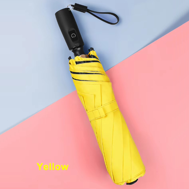 USB Charging Fan Manual Open and Close Folding Umbrella
