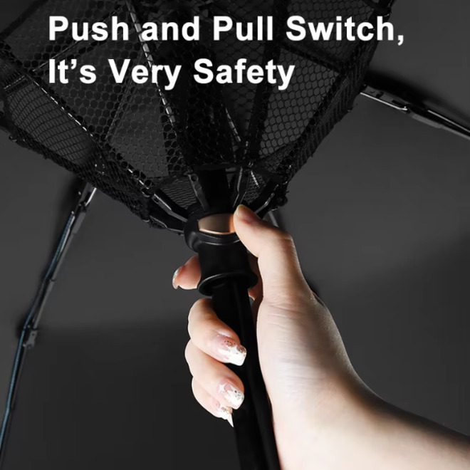 USB Charging Fan Manual Open and Close Folding Umbrella