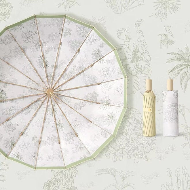 Automatic UV Summer Flower Printed Umbrella